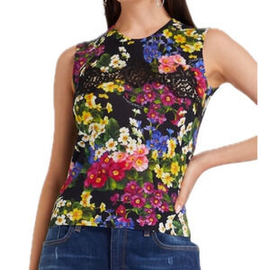 NWT Dolce & Gabbana Floral cashmere lace sleeveless top Multi  IT 42 M